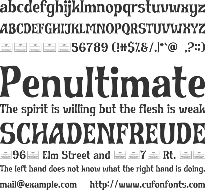 Bronze Stone Free font preview