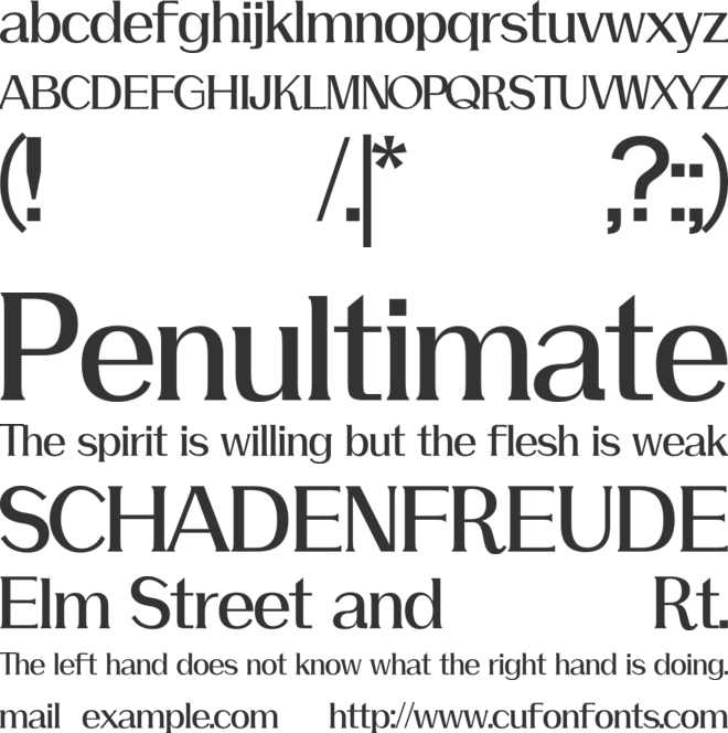 QUIRK font preview