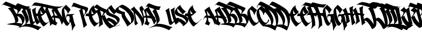 Bluetag PERSONAL USE font
