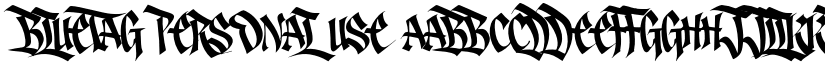 Bluetag PERSONAL USE font