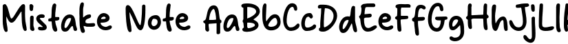 Mistake Note font
