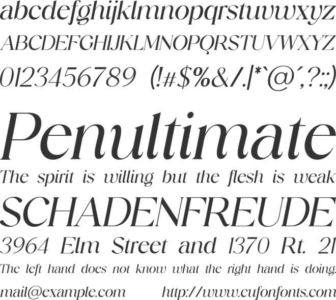 Elegance Prime font preview