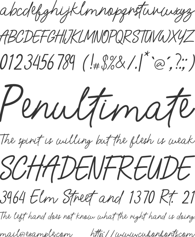 SandwichParadise font preview
