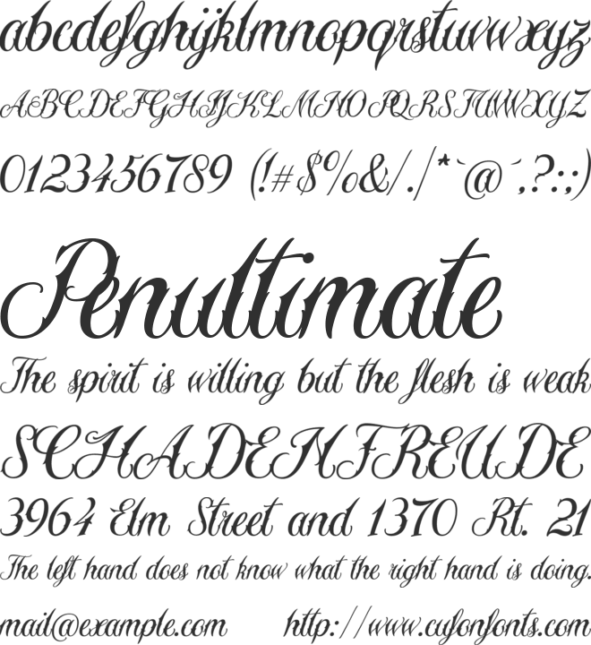 Sewstain font preview
