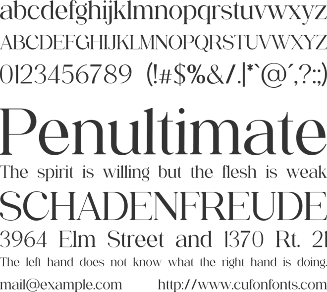 PALATINESSERIF font preview