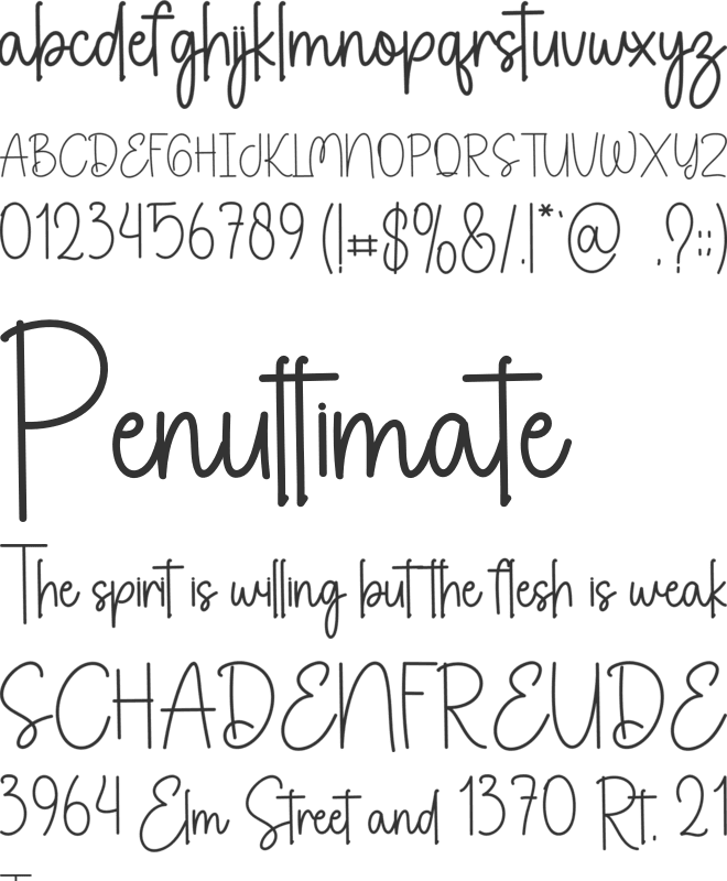 Rainday Staycation font preview