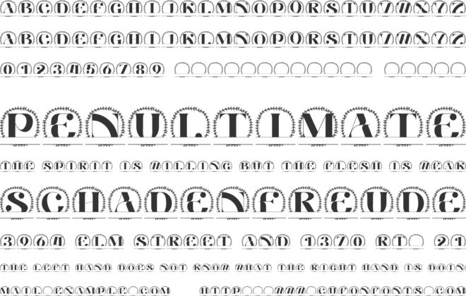 Bloomcrest Split Monogram font preview