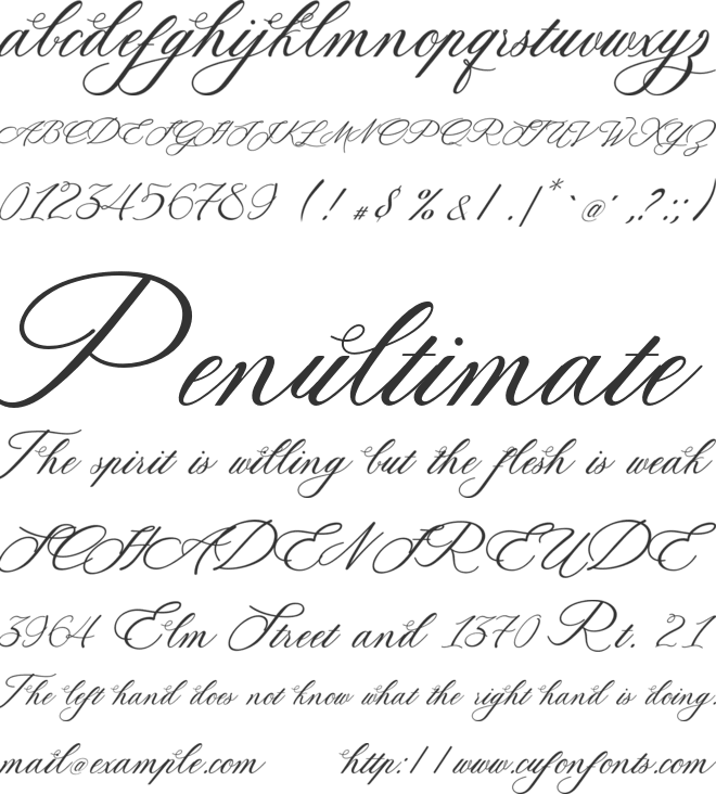 RomanceRomantic font preview