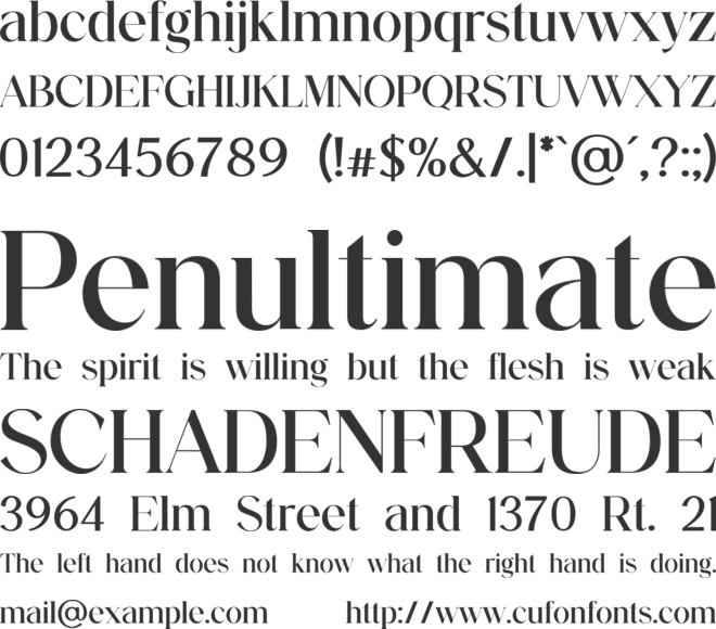 VENORAROSALIND font preview