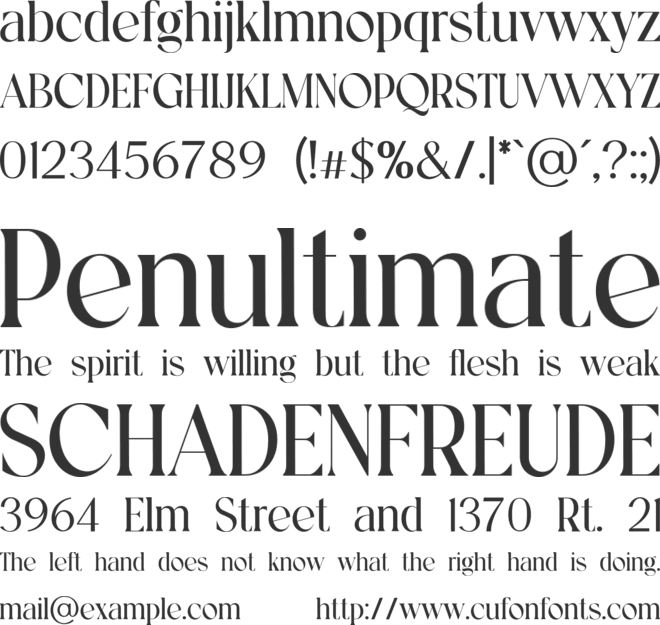 RavelloEleganza font preview