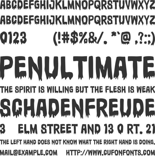 MGF Moltfire Personal Use font preview