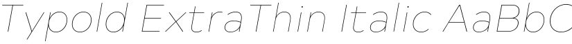 Typold ExtraThin Italic font