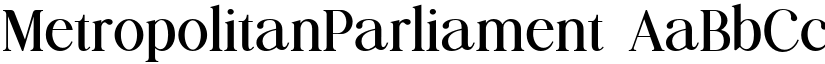 MetropolitanParliament font