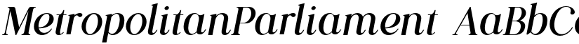 MetropolitanParliament font