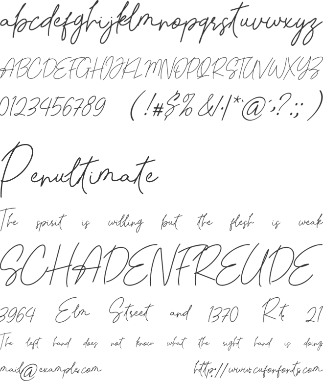 Simplhand font preview