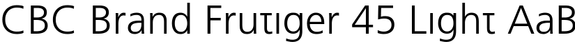 CBC Brand Frutiger 45 Light font