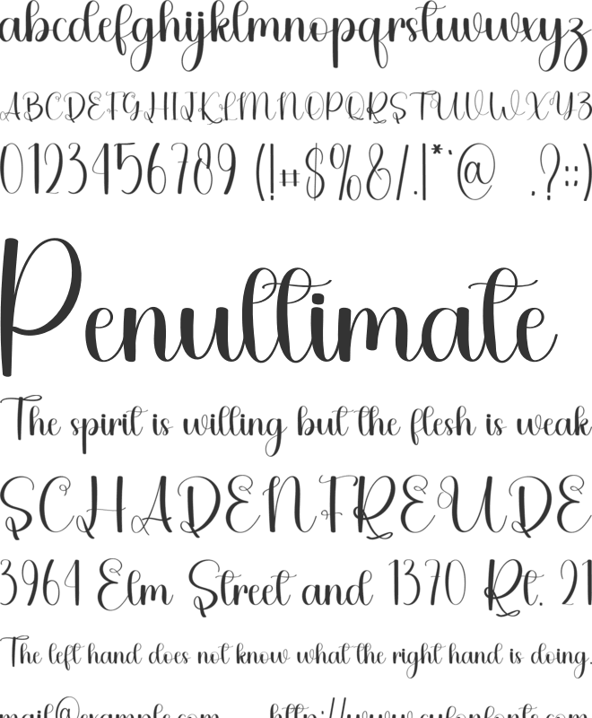 Lucky  Filling font preview