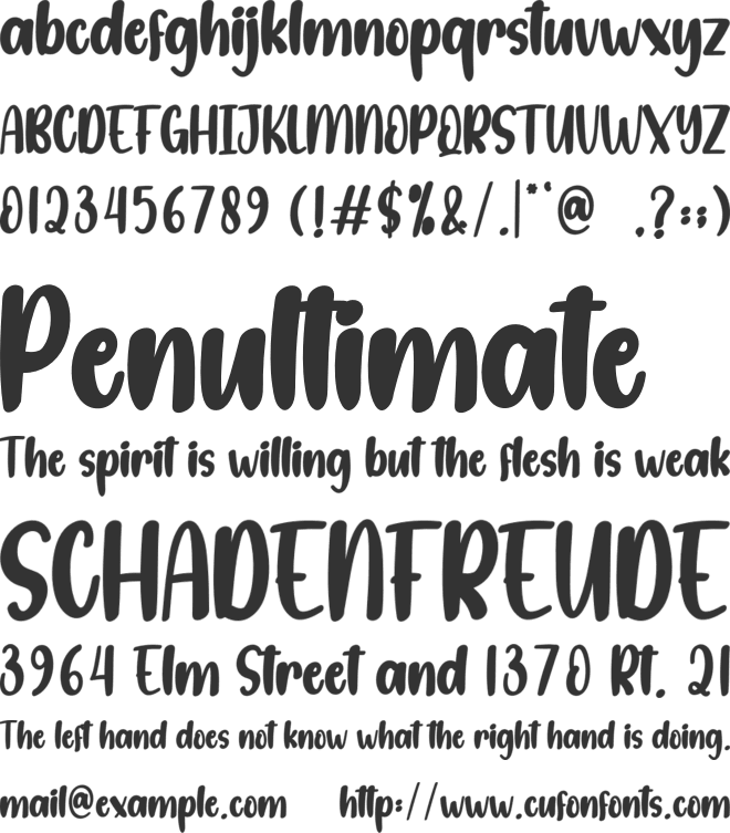 Lullaby font preview