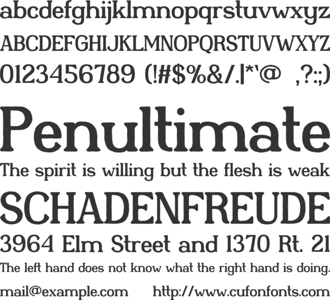 ZAMORAND font preview