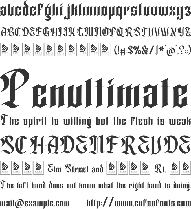 Glendork font preview