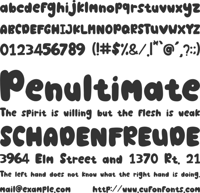 Melted Bean font preview