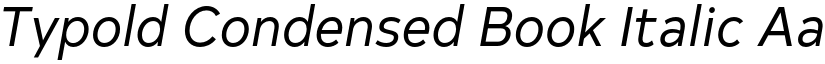 Typold Condensed Book Italic font