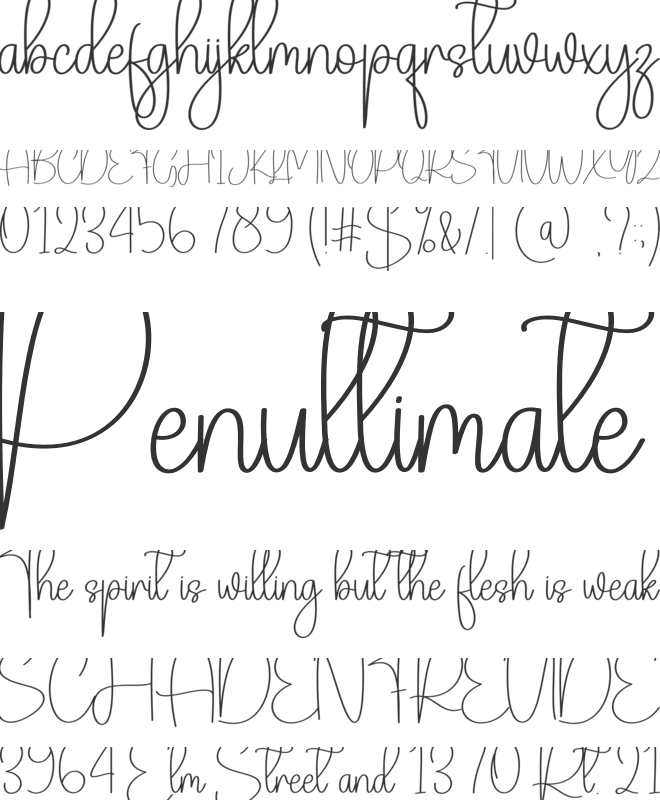 Rainyday font preview