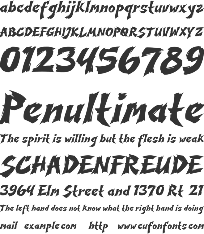 Scarfire font preview