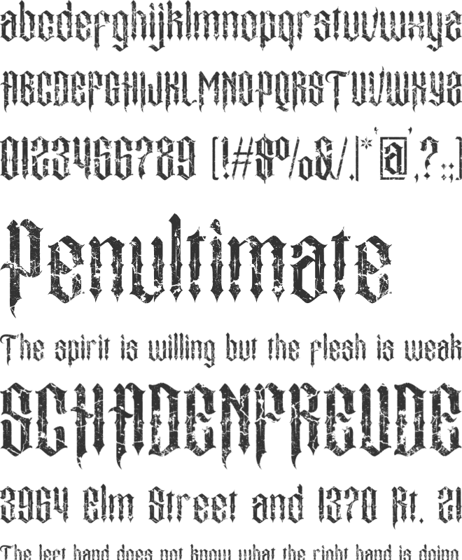 PICKYSIDE GRUNGE font preview