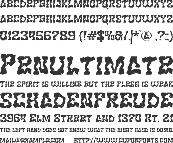 Rockcave font preview