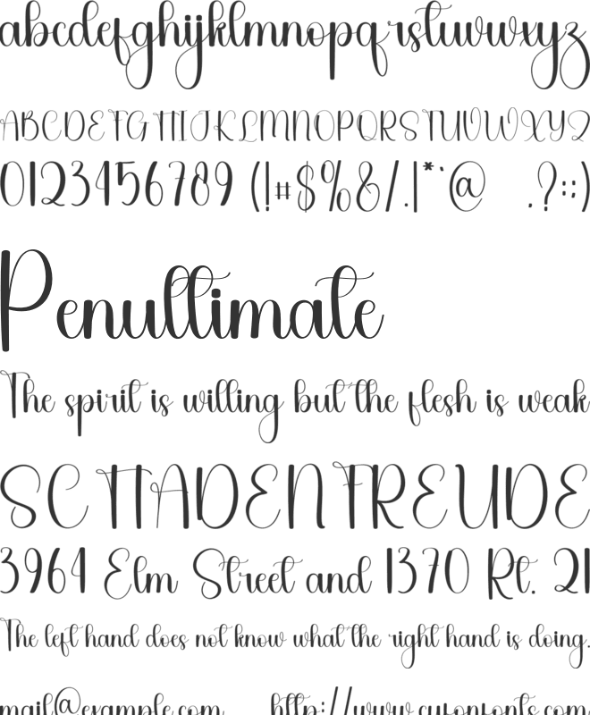 White Quality font preview