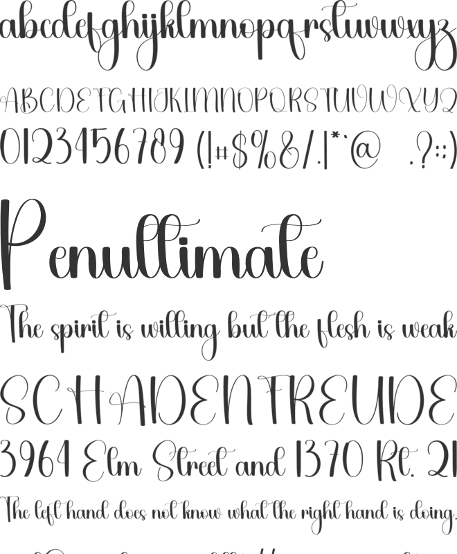 Drying font preview