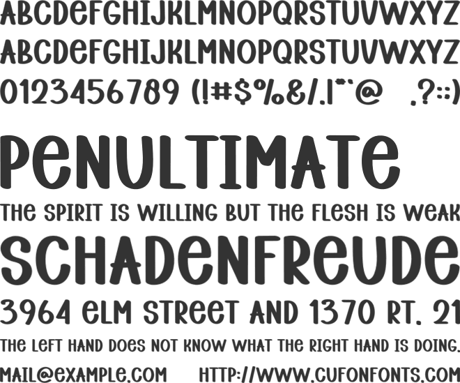 Cooking Mama font preview