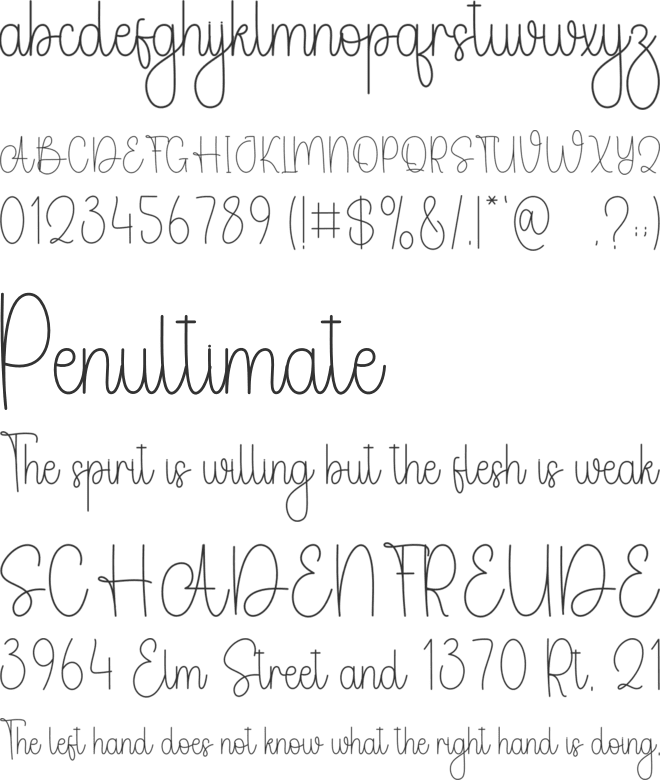 Colourfull font preview