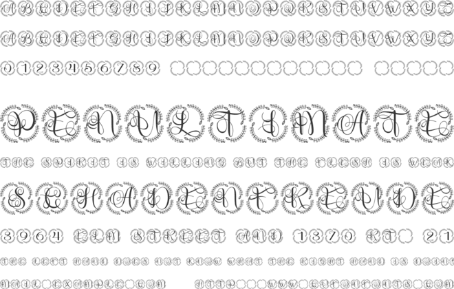 Vellume Monogram font preview