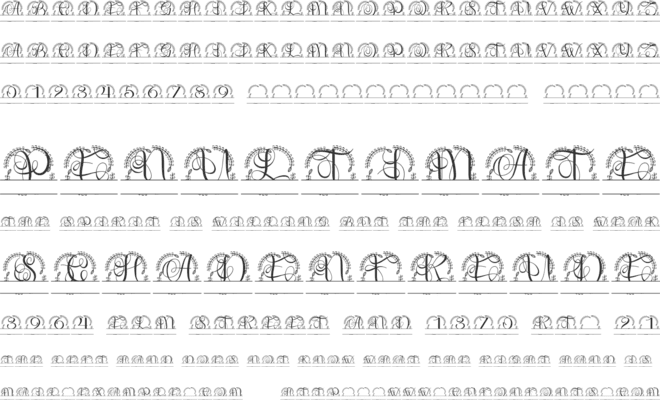 Vellume Split Monogram font preview