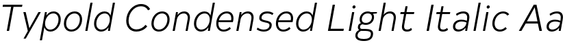 Typold Condensed Light Italic font