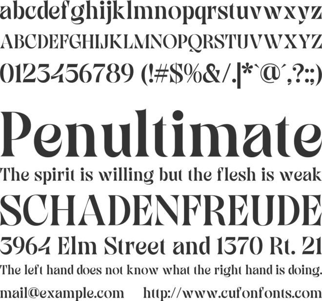 Aventi font preview