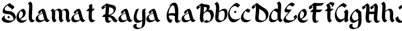 Selamat Raya font