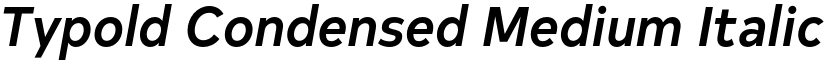 Typold Condensed Medium Italic font