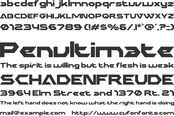 Halford font preview