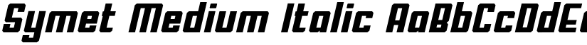 Symet Medium Italic font