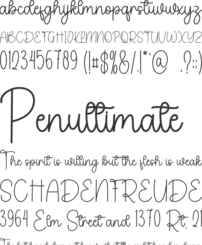 Various font preview