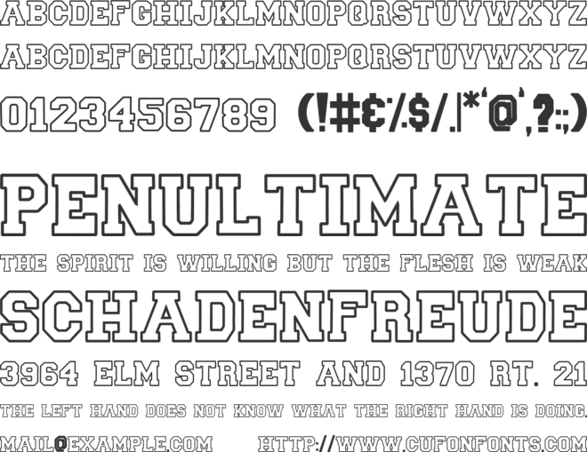 Scholar Block Outline font preview