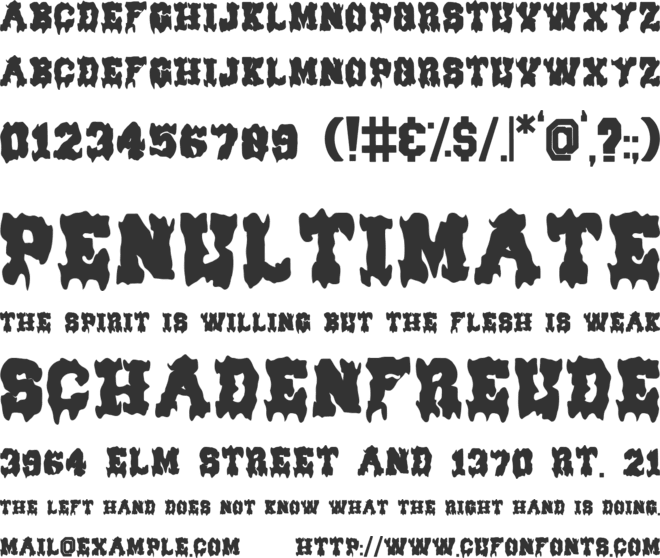 Melted Scholar font preview