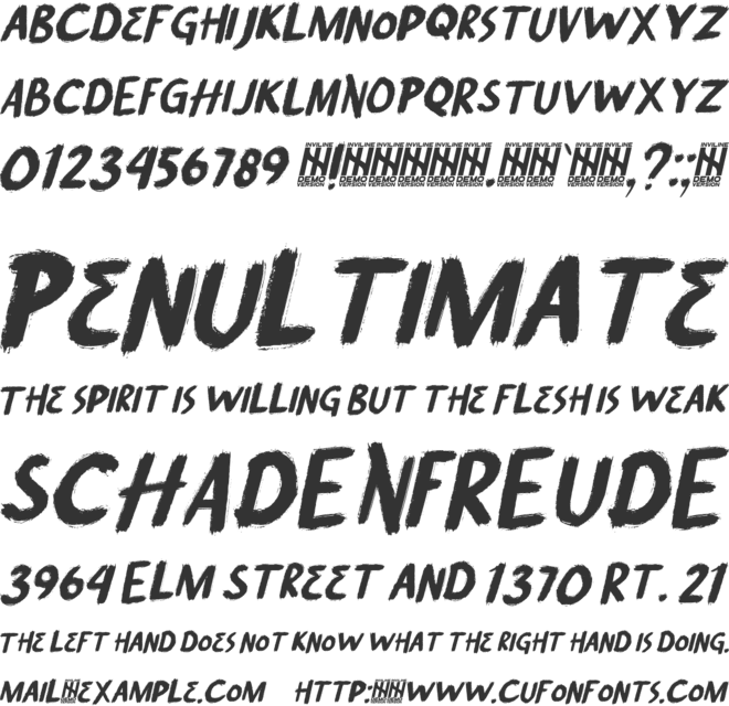 Terror Blade font preview