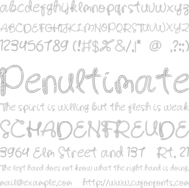 Face Rope Outline font preview