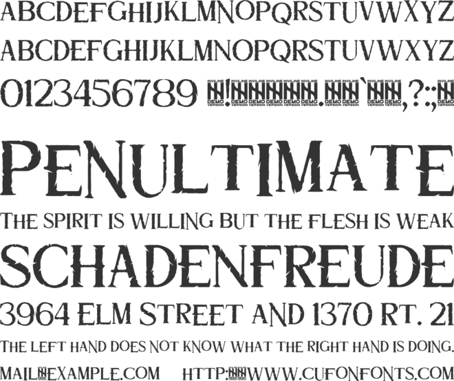 Thormcroft Hex font preview