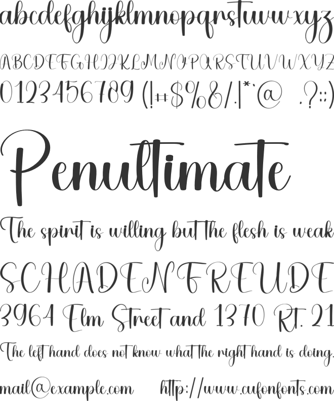 Indian font preview