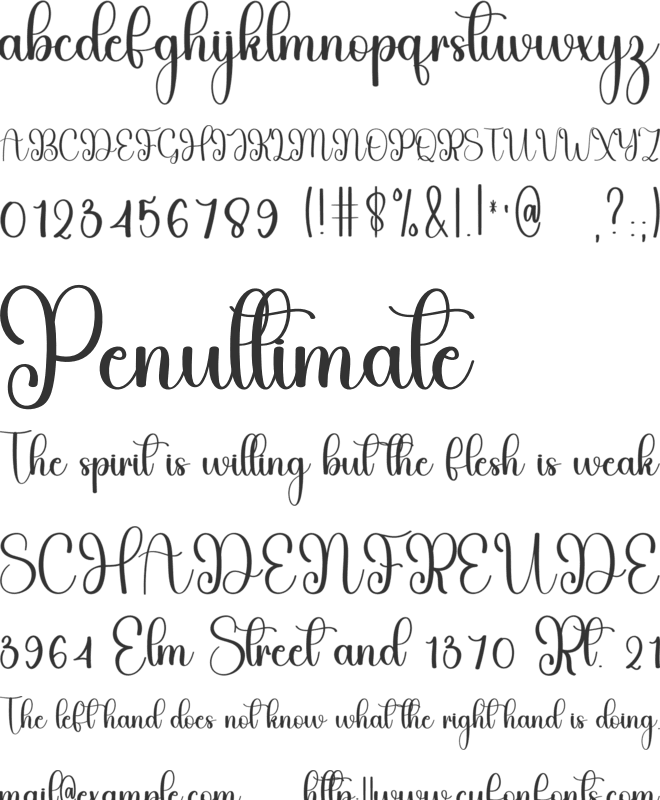 Lightning Handmade font preview